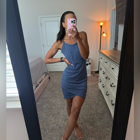 Blue Ruched Bodycon Mini Dress - Picture 11 of 11